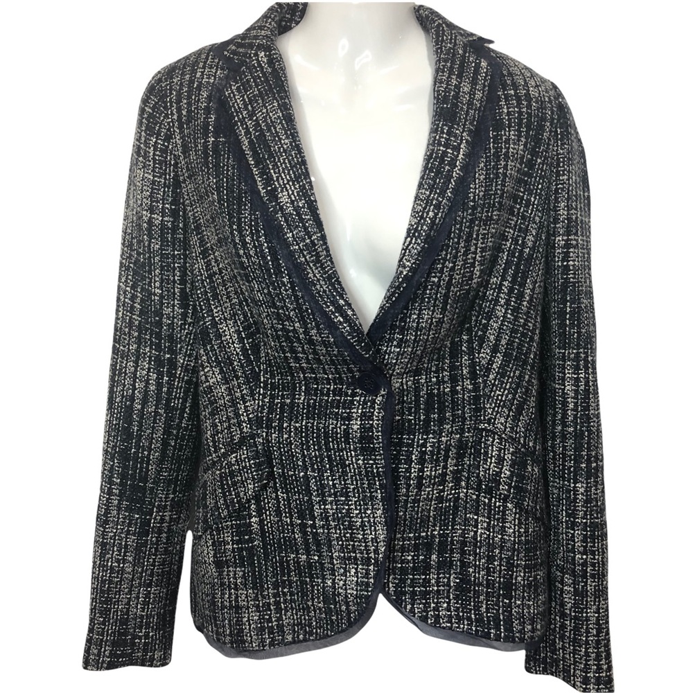 Navy Blue Tweed Blazer